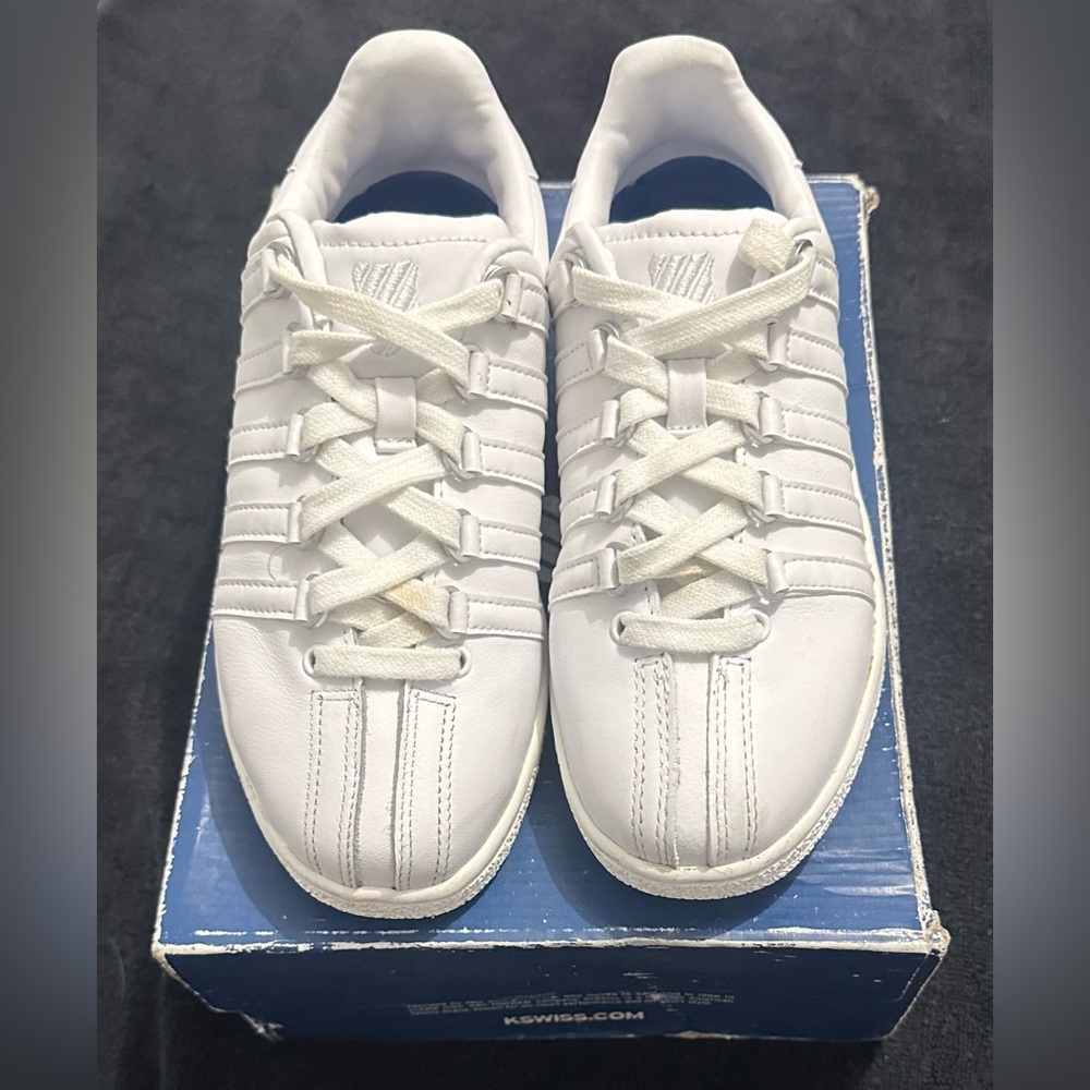 Classic Women's White Leather Sneakers - Clean Casual Style